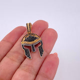 Pendant Trival Helmet 4.7gr / 3.7cm / Black Zircons Rose Gold