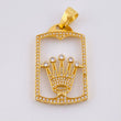 Pendant Silhouette Crown Plate 9.6gr / 5.4cm / White Zircons Yellow Gold