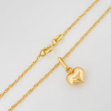 Set Cadena Singapur + Dije Corazón / 2 g / 17 3/4 in Oro Amarillo 18K