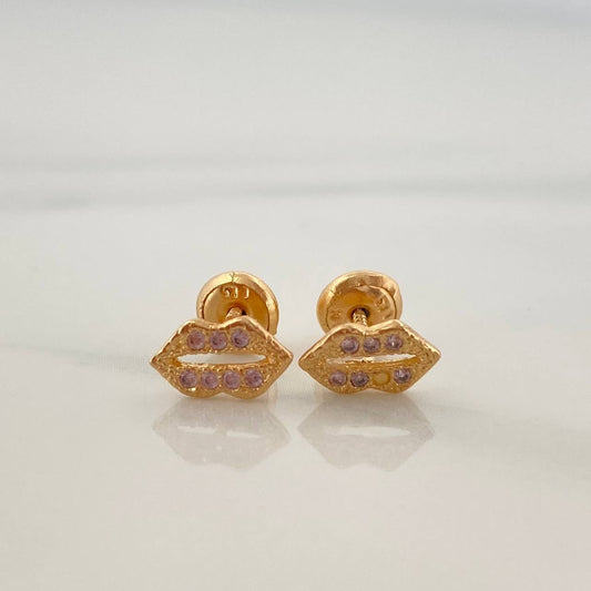 Lips Stud Earrings 0.85gr / 8.1mm 18K Yellow Gold %