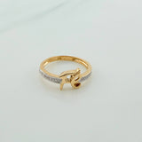 Anillo Fe 2.4gr / T6 1/2 / Dos Oros Amarillo Blanco 18K %