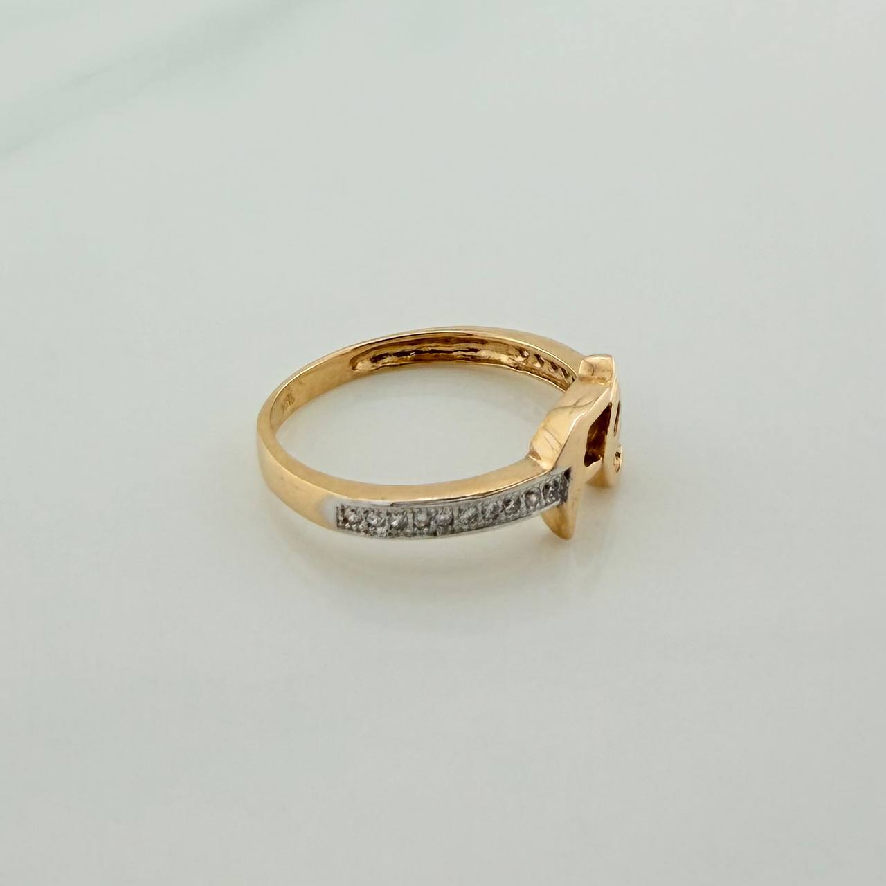 Anillo Fe 2.4gr / T6 1/2 / Dos Oros Amarillo Blanco 18K %