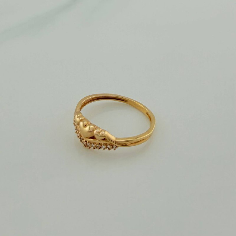Trio Hearts Ring 1.9gr / T6 1/2 / Yellow Gold 18K %