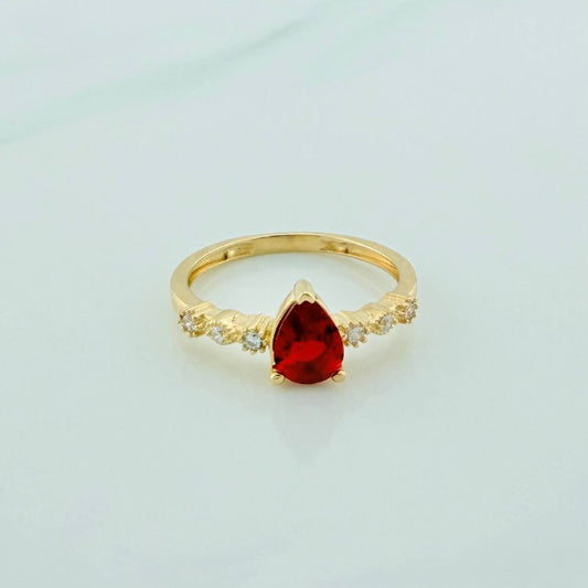 Solitaire Drop Ring 1.95 g / T5 3/4 Yellow Gold 18K