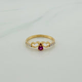 Anillo Silueta Corazón Doble 1.75gr / T6 1/2 / Dos Oros Amarillo Blanco 18K %