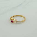 Anillo Silueta Corazón Doble 1.75gr / T6 1/2 / Dos Oros Amarillo Blanco 18K %