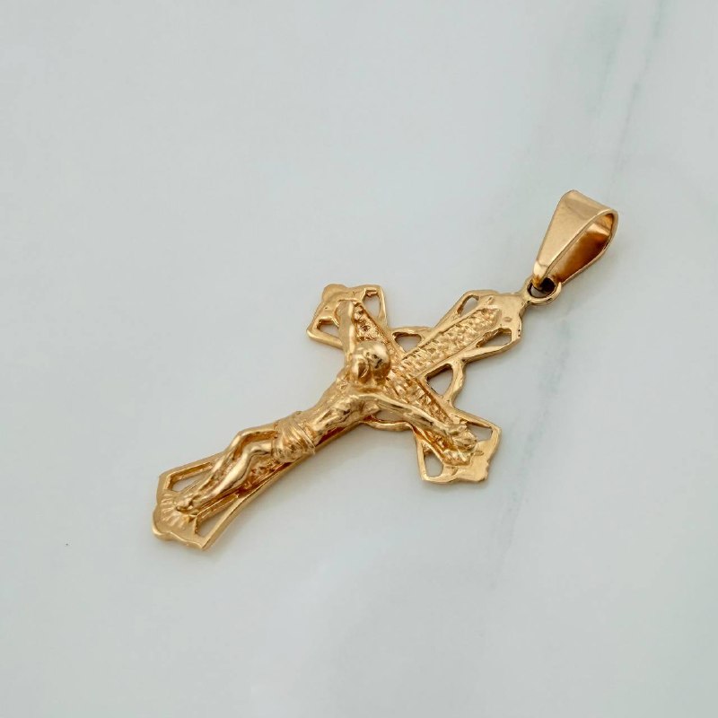 Dije Cruz Cristo 3.9gr / 1 3/4 in / Oro Amarillo 18K %
