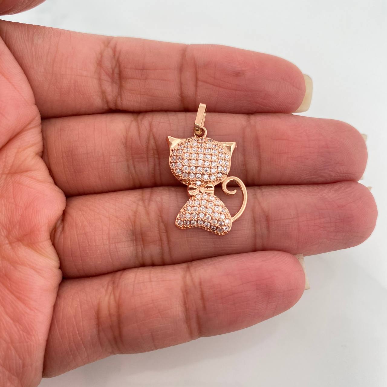 Cat Pendant 2.1gr / 1 in / Rose Gold 18K %