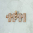 Custom Pendant Custom Time 16gr / White Zircons 18K Rose Gold