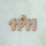 Custom Pendant Custom Time 16gr / White Zircons 18K Rose Gold