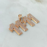 Custom Pendant Custom Time 16gr / White Zircons 18K Rose Gold