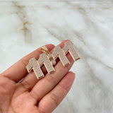 Custom Pendant Custom Time 16gr / White Zircons 18K Rose Gold