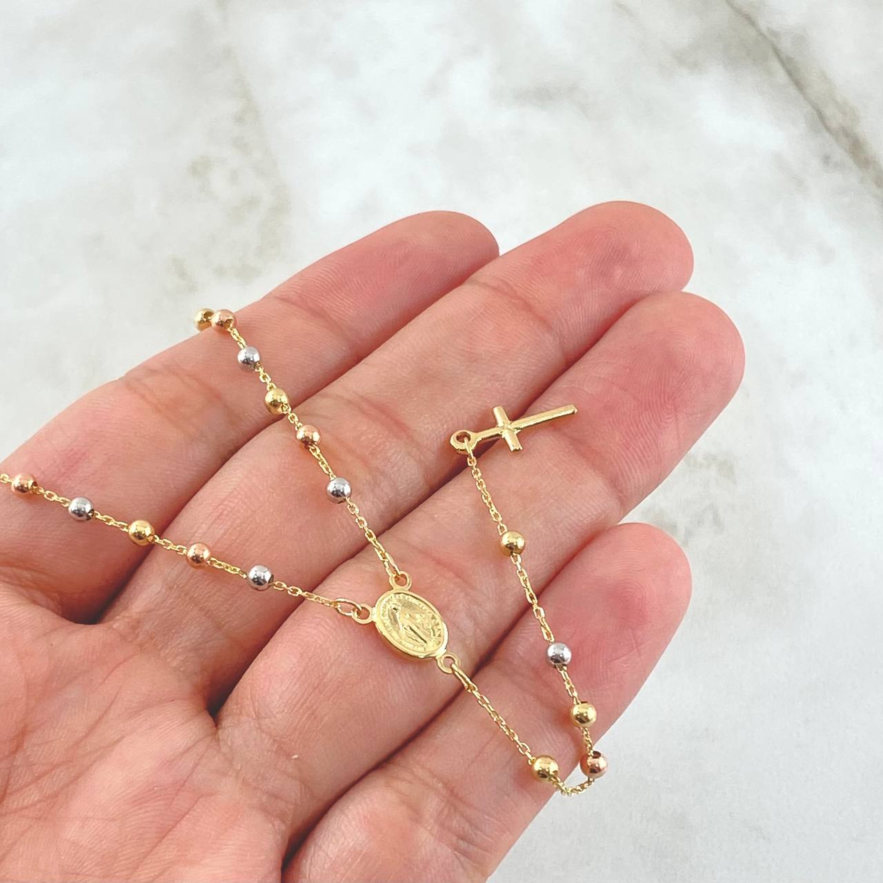 Rosario Virgen Milagrosa 3.3 g / 17 3/4 in / 2,25 mm Tres Oros 18K