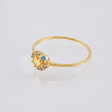 Anillo Circulo Corazon 1.1 g / T7 1/2 Oro Amarillo 18K