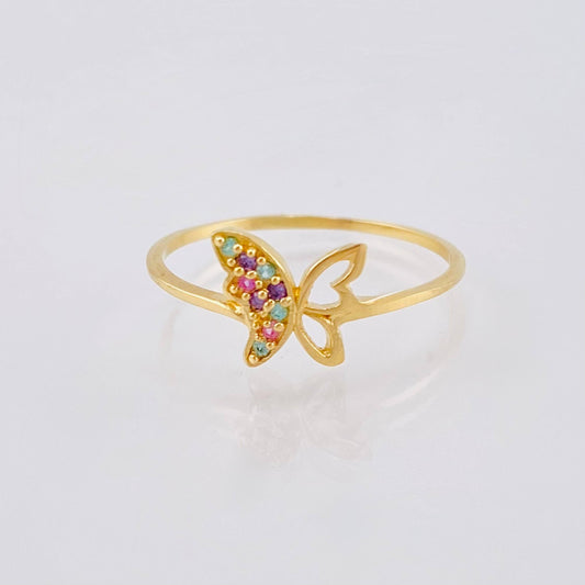 Matte Butterfly Ring 1.35gr / T7 / 18K Yellow Gold