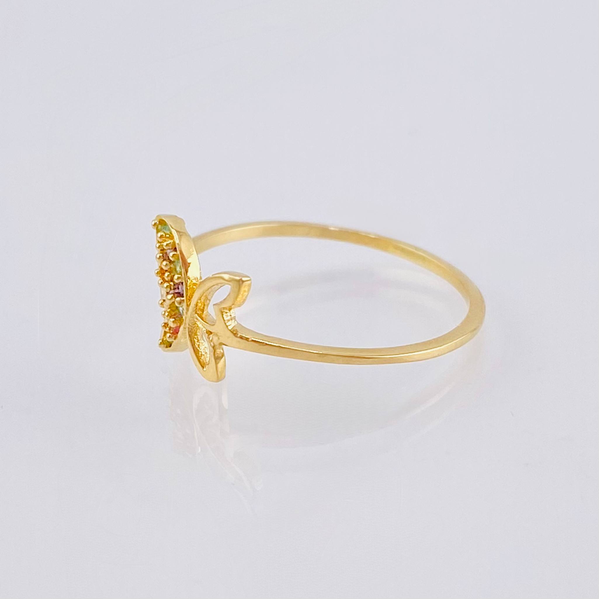 Anillo Mariposa Mate 1.35gr / T7 / Oro Amarillo 18K