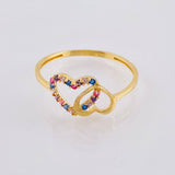 Heart Silhouette Ring 1.25gr / T8 / 18K Yellow Gold