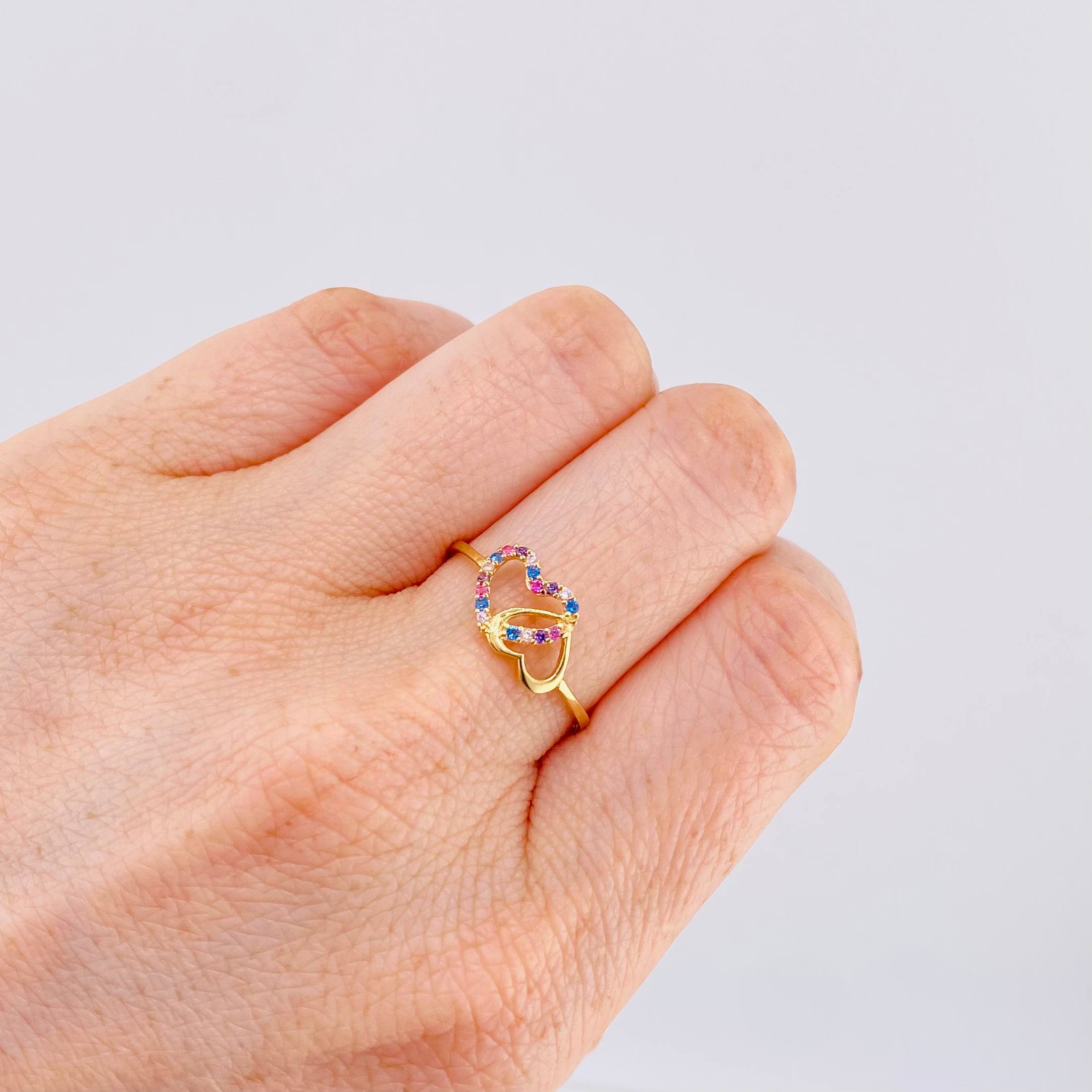 Heart Silhouette Ring 1.25gr / T8 / 18K Yellow Gold