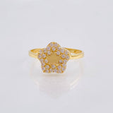 Star Flower Ring 2.15 g / T7 3/4 18K Yellow Gold