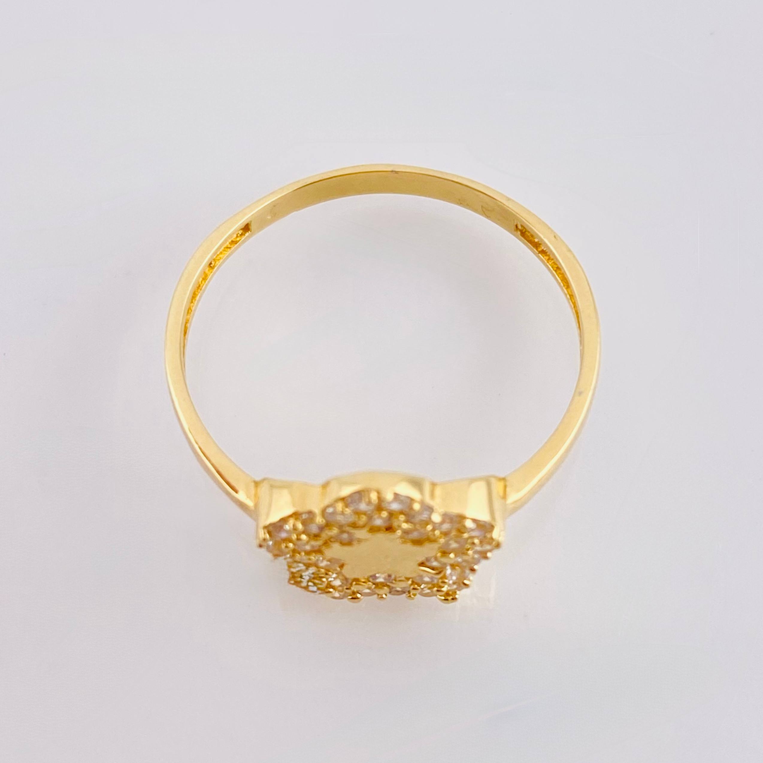 Anillo Flor Estrellado 2gr / T7 1/4 / Oro Amarillo 18K
