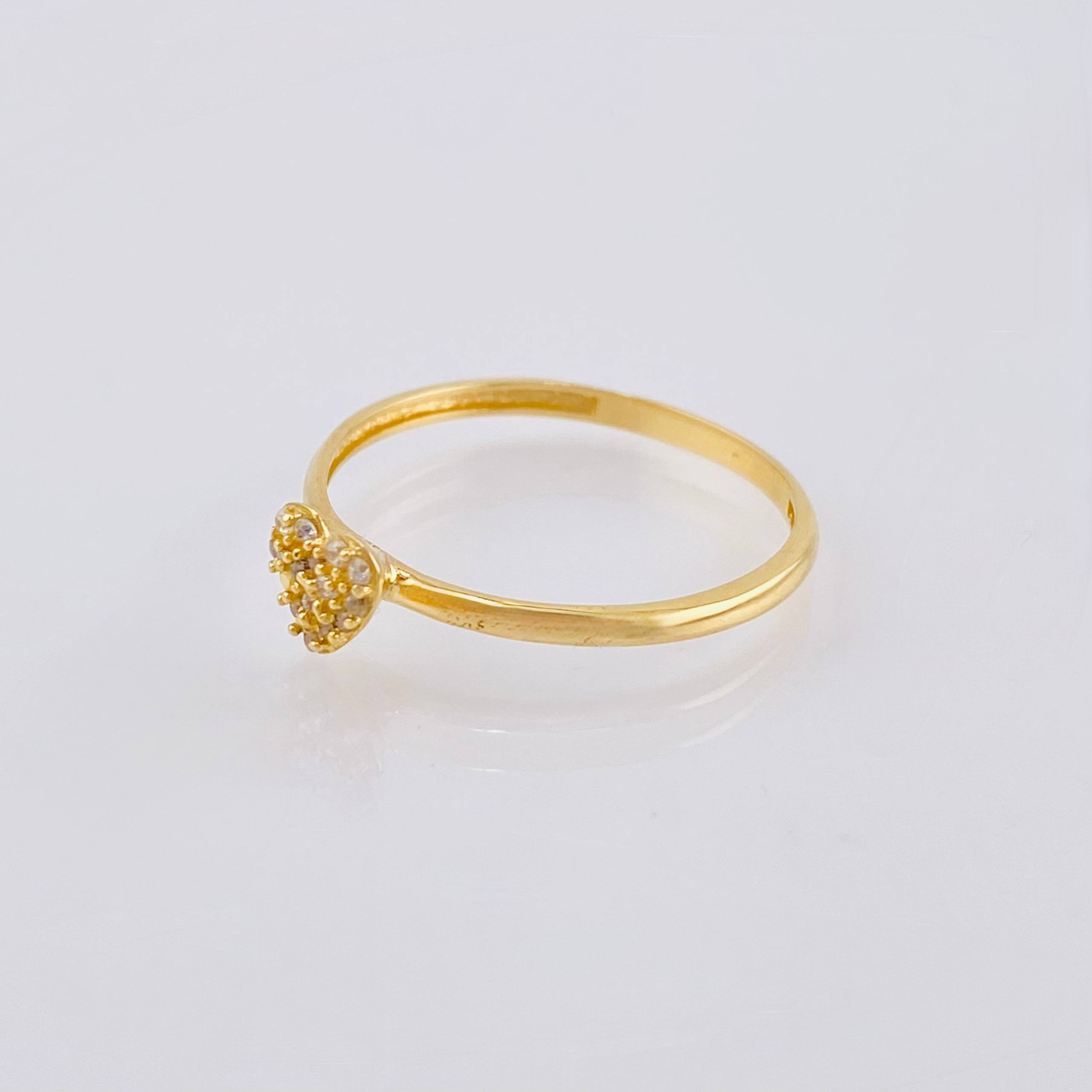 Anillo Corazon Tupido 1.6gr / T7 / Oro Amarillo 18K *