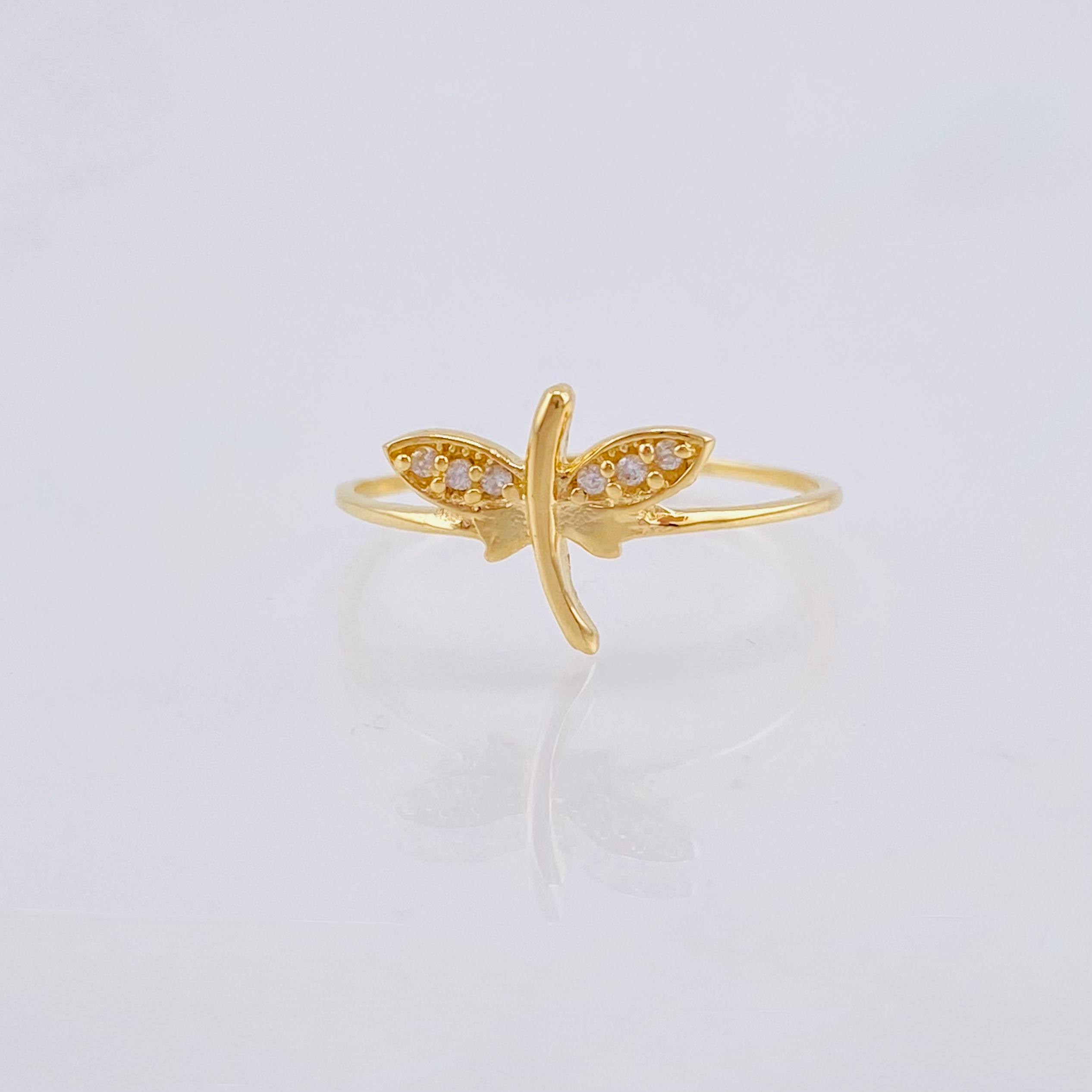 Anillo Libelula 1.05 g / T7 Oro Amarillo 18K