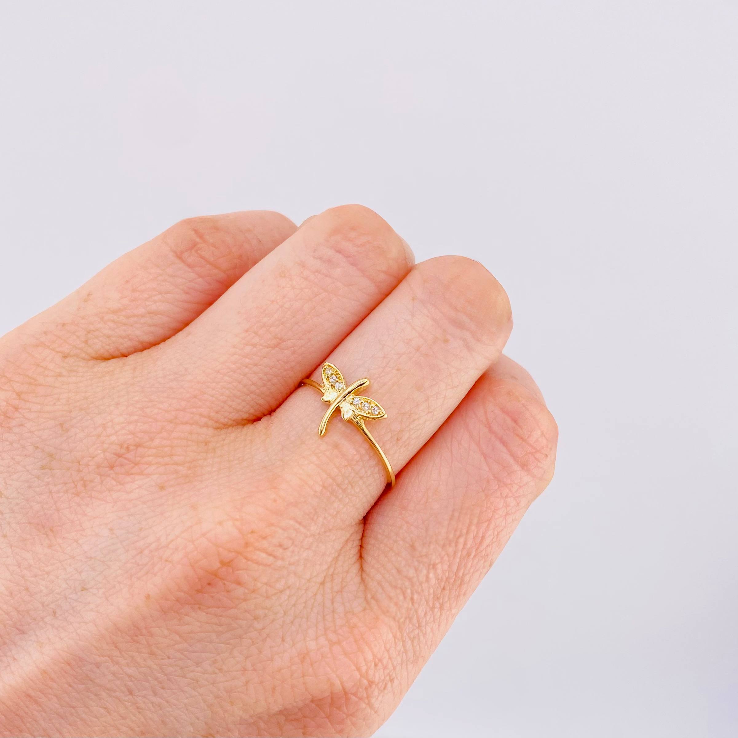 Anillo Libelula 1.05 g / T7 Oro Amarillo 18K