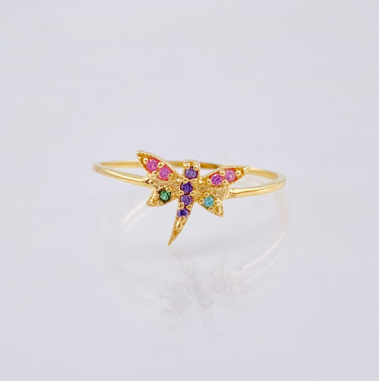 Dragonfly Ring 0.9gr / T7 / 18K Yellow Gold
