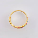 Rainbow Hearts Ring 2.65gr / T7 / 18K Yellow Gold