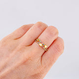 Rainbow Hearts Ring 2.65gr / T7 / 18K Yellow Gold