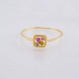 Anillo Recuadro Triqui 0.95gr / T7 / Oro Amarillo 18K ©