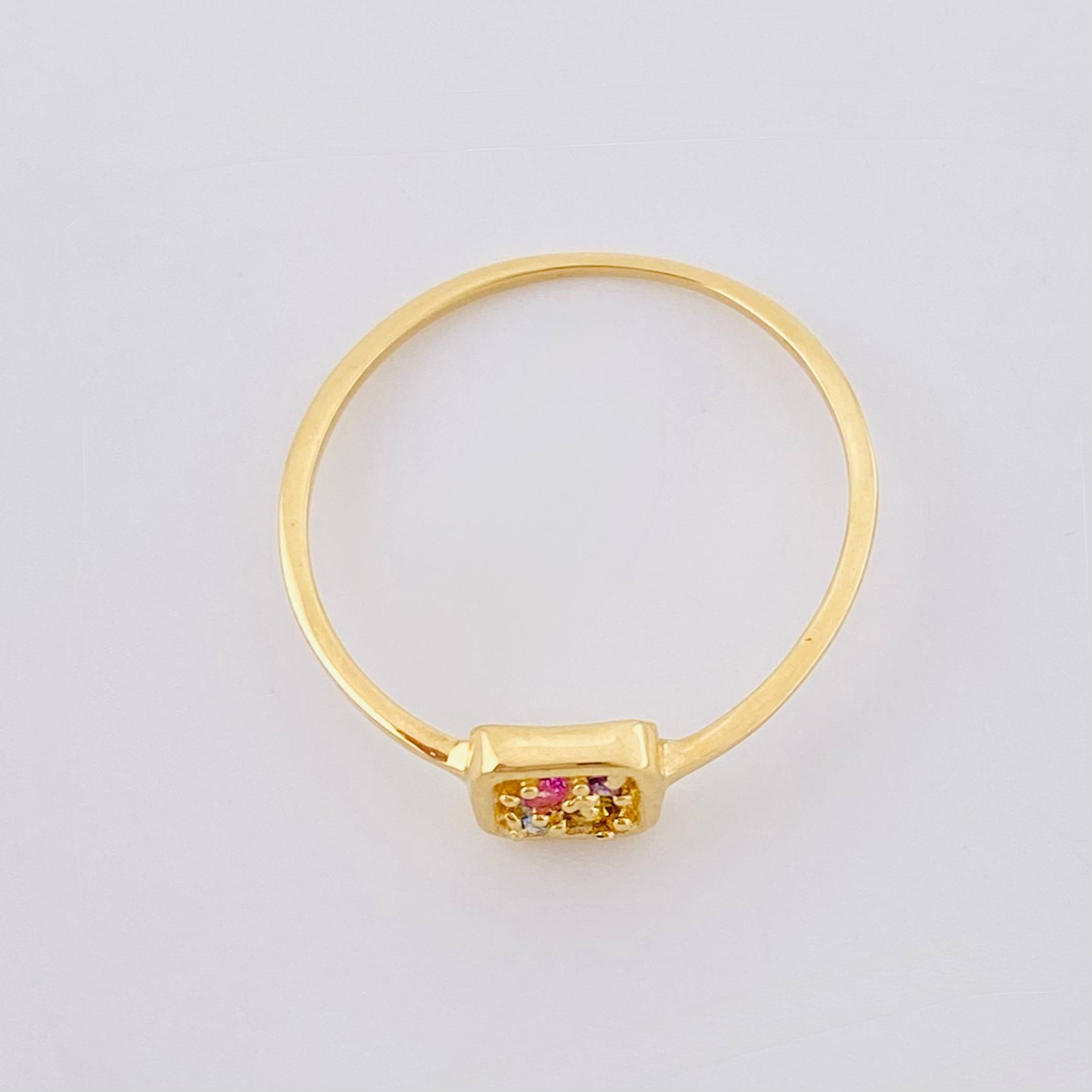 Anillo Recuadro Triqui 0.9gr / T6 1/2 / Oro Amarillo 18K