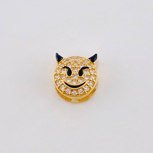 Herraje Emoji Diablo Cachos Negros 1.05gr / 1/4 in / Oro Amarillo 18K *