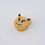 Herraje Emoji Diablo Cachos Negro 1.05gr / 1/4 in / Oro Amarillo 18K ©