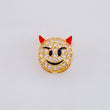 Herraje Emoji Diablo Cachos Rojos 1.05gr / 1/4 in / Oro Amarillo 18K *