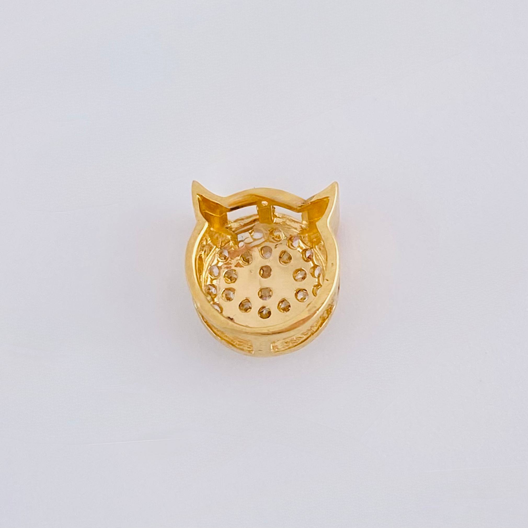 Herraje Emoji Diablo Cachos Rojos 1.05gr / 1/4 in / Oro Amarillo 18K *