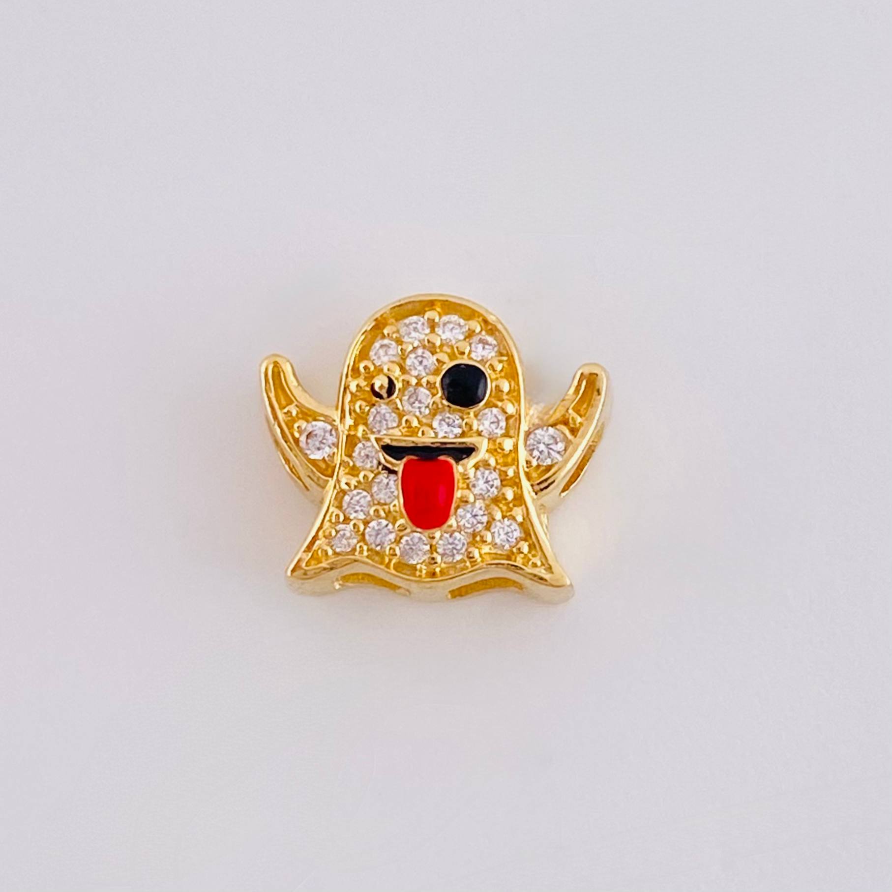 Herraje Emoji Fantasma  0.85gr / 1/4 in / Oro Amarillo 18K *