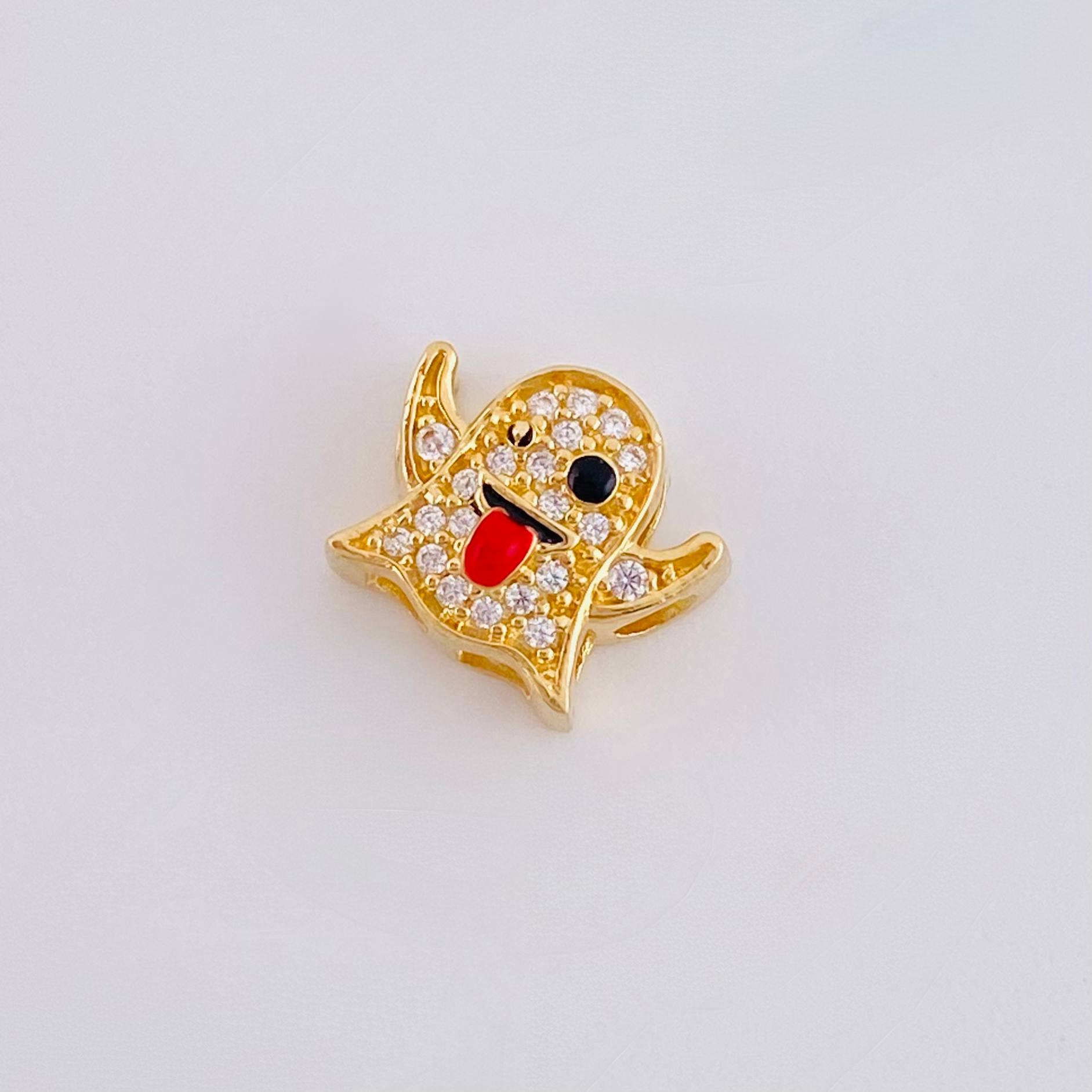 Herraje Emoji Fantasma  0.85gr / 1/4 in / Oro Amarillo 18K *