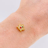 Herraje Emoji Fantasma  0.85gr / 1/4 in / Oro Amarillo 18K *