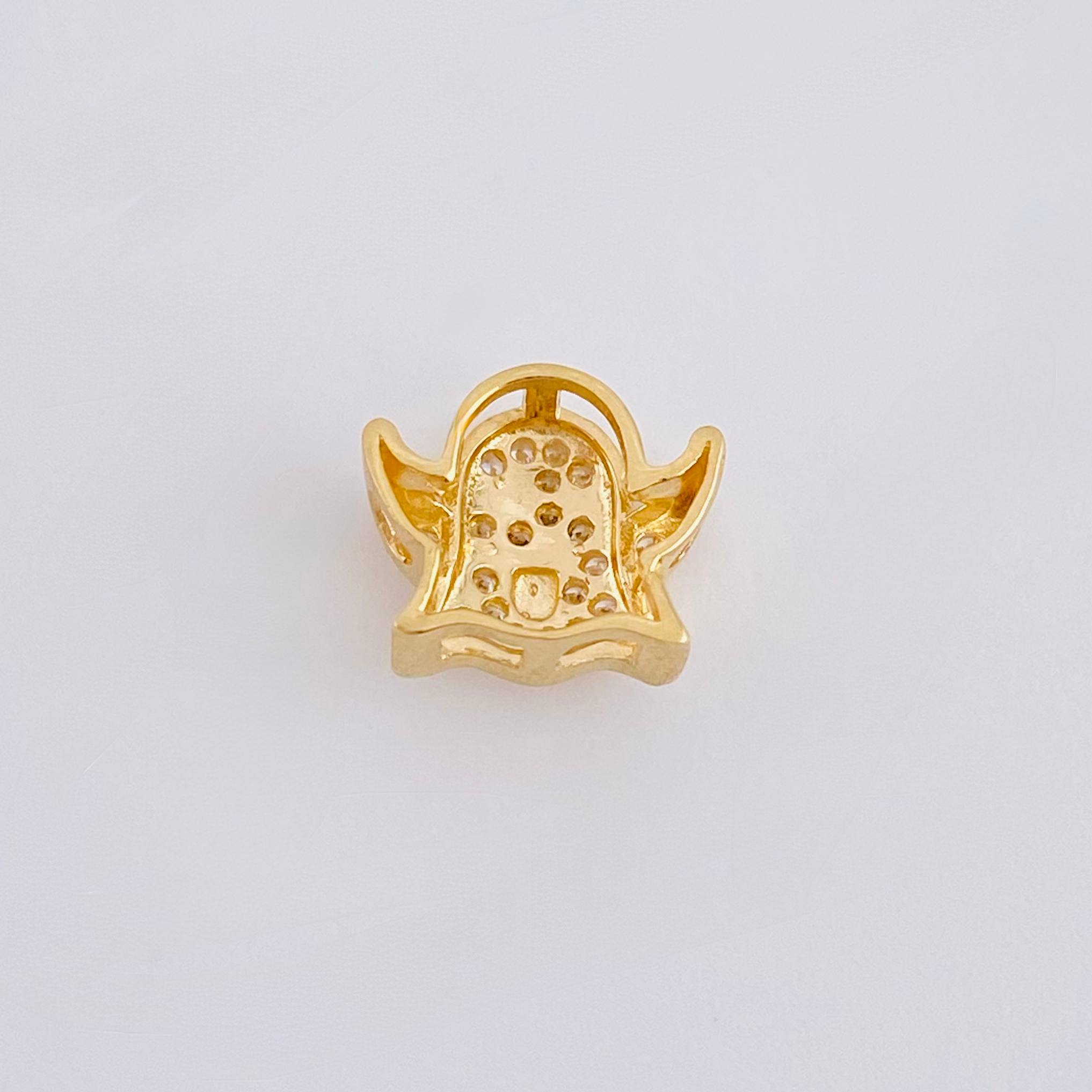 Herraje Emoji Fantasma  0.85gr / 1/4 in / Oro Amarillo 18K *