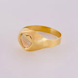 Anillo Sello Corazón 1.8 g / T8 1/4 Tres Oros 18K