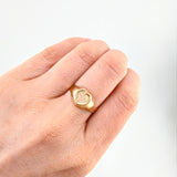 Anillo Sello Corazon 1.7gr / T8 / Tres Oros 18K