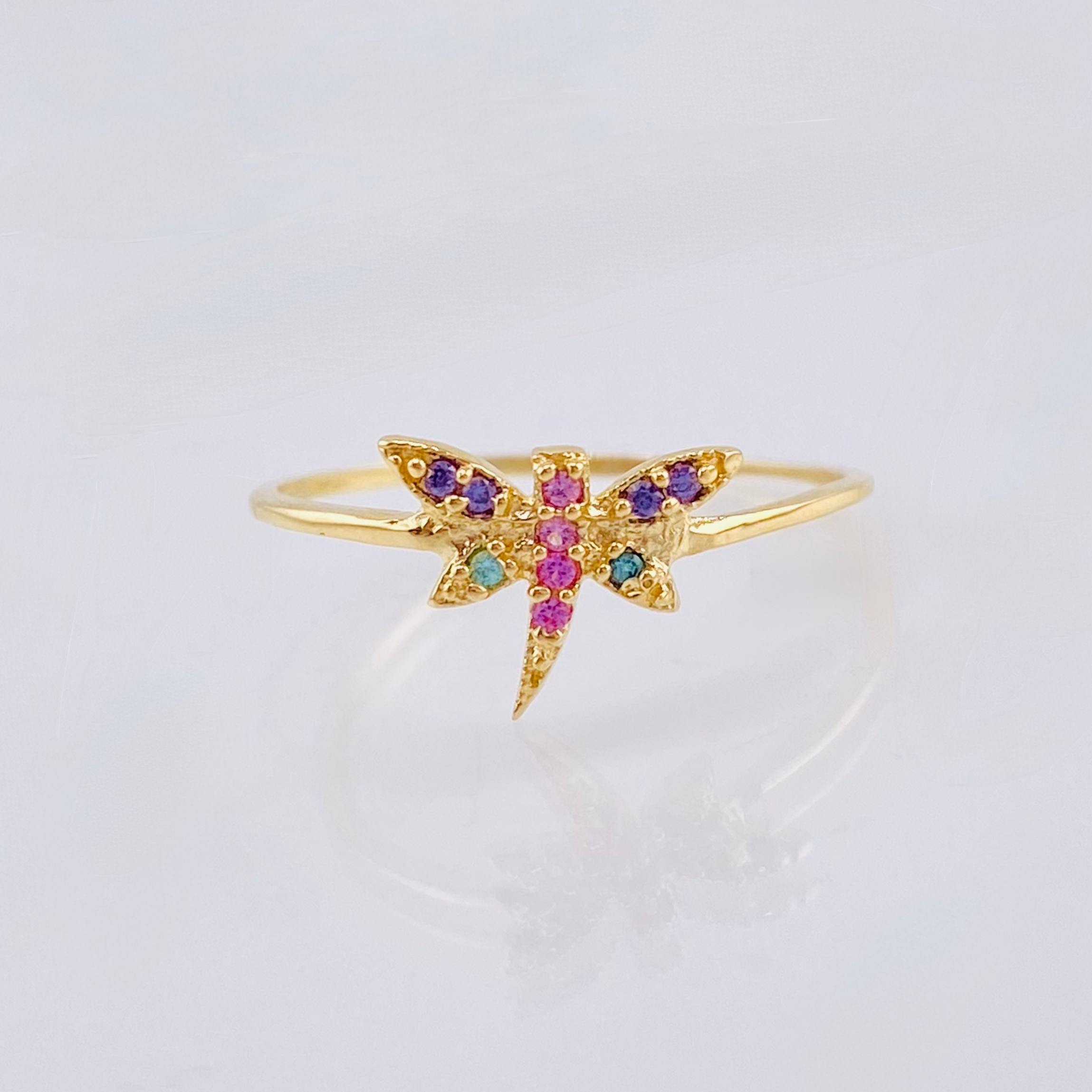 Dragonfly Ring 0.9 g / T5 1/2 Yellow Gold 18K