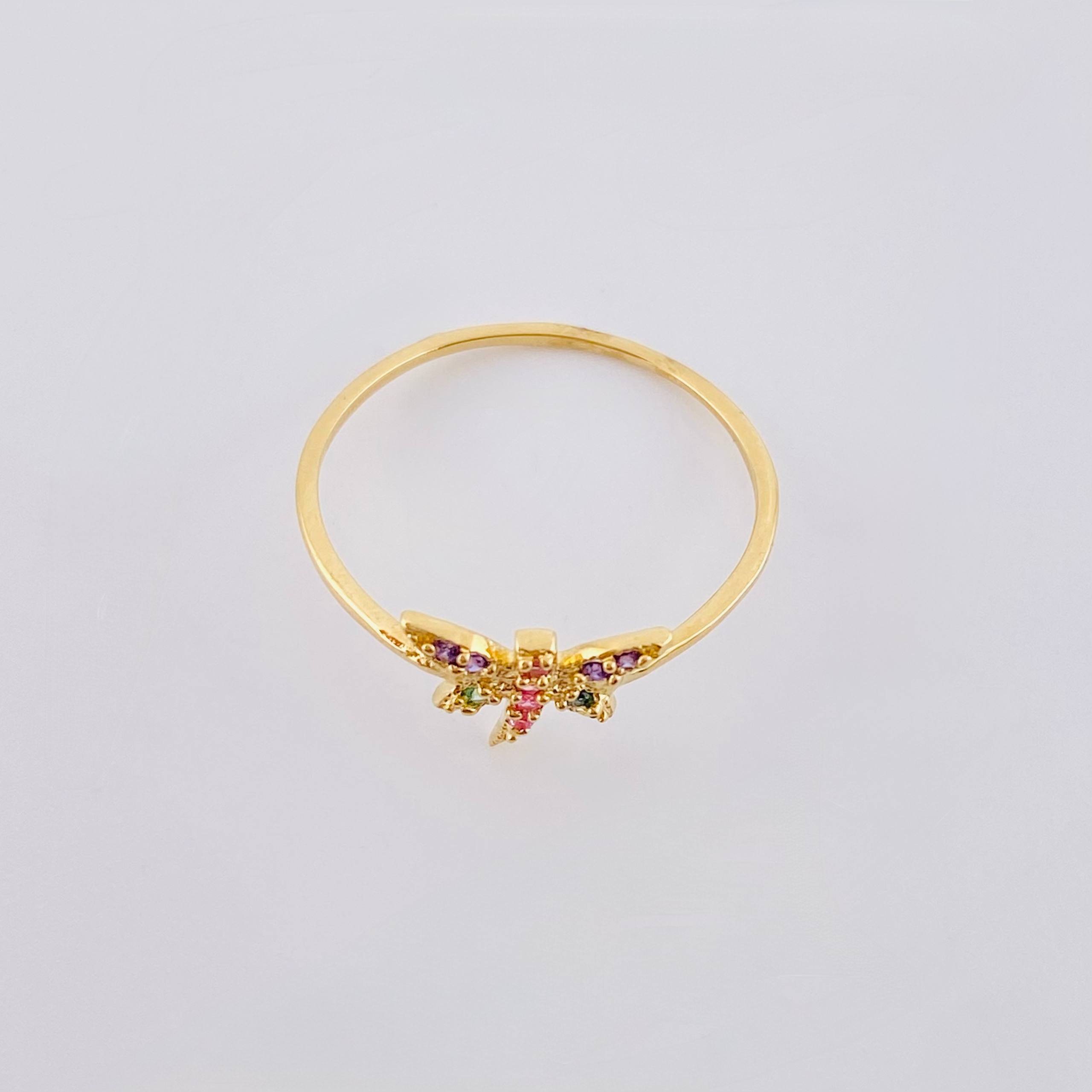 Anillo Libelula 1gr / T7 1/4 / Oro Amarillo 18K