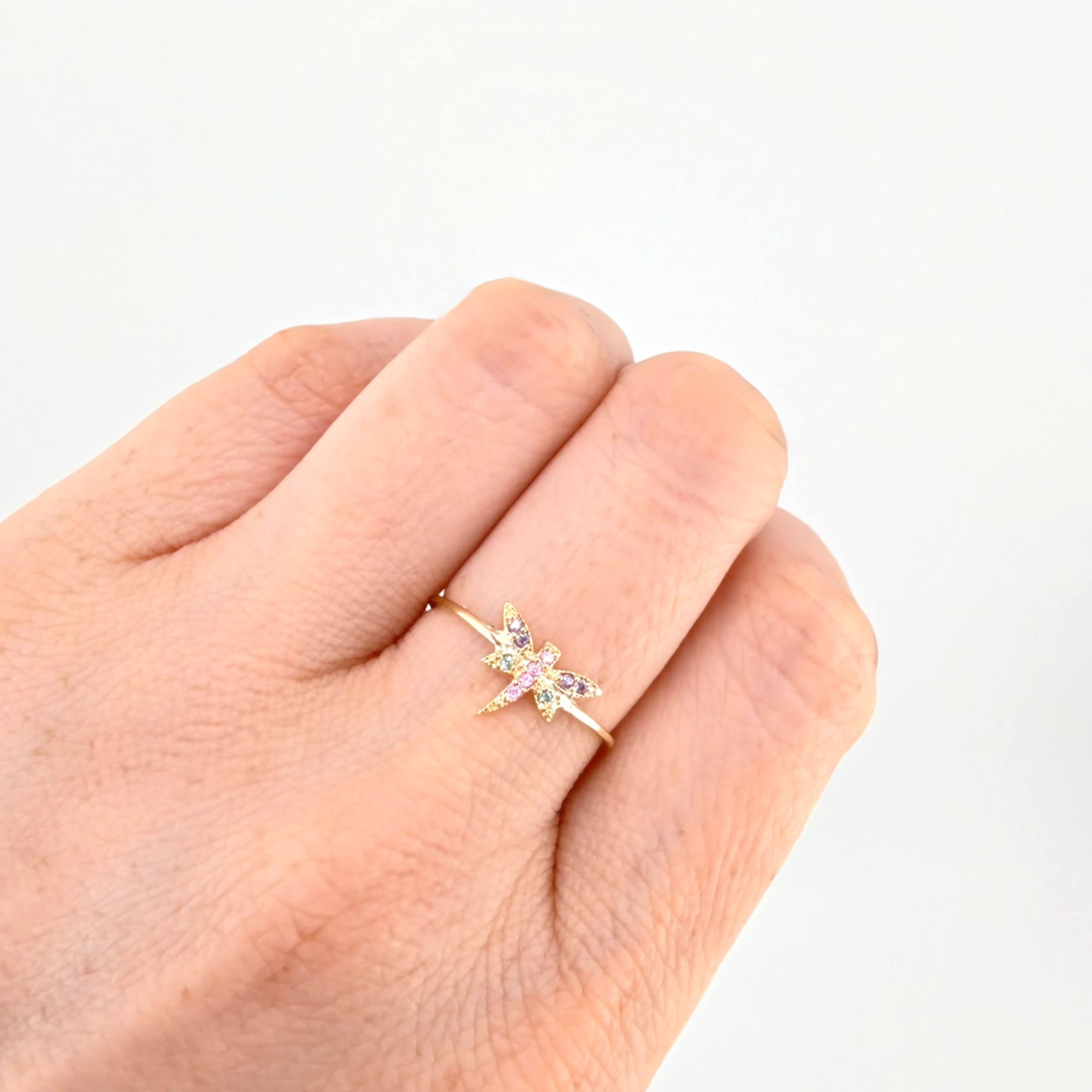Dragonfly Ring 0.9 g / T5 1/2 Yellow Gold 18K