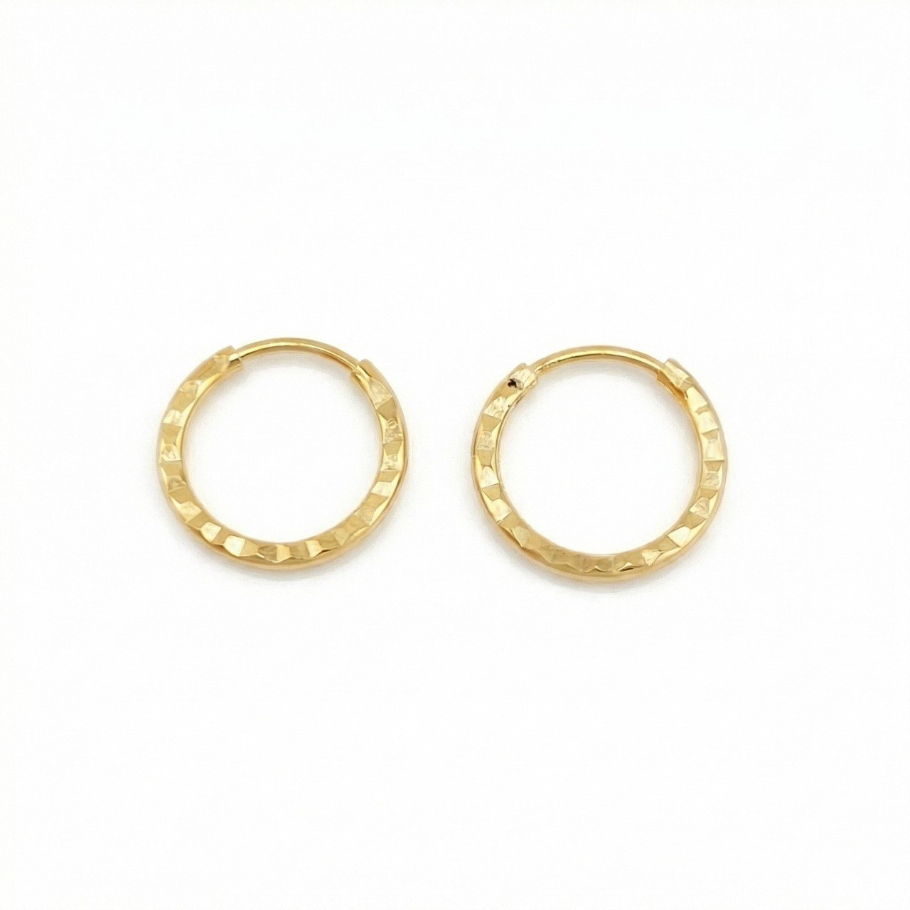 Candongas Aro Diamantado 0.4gr / 1/2 in / Oro Amarillo 18K