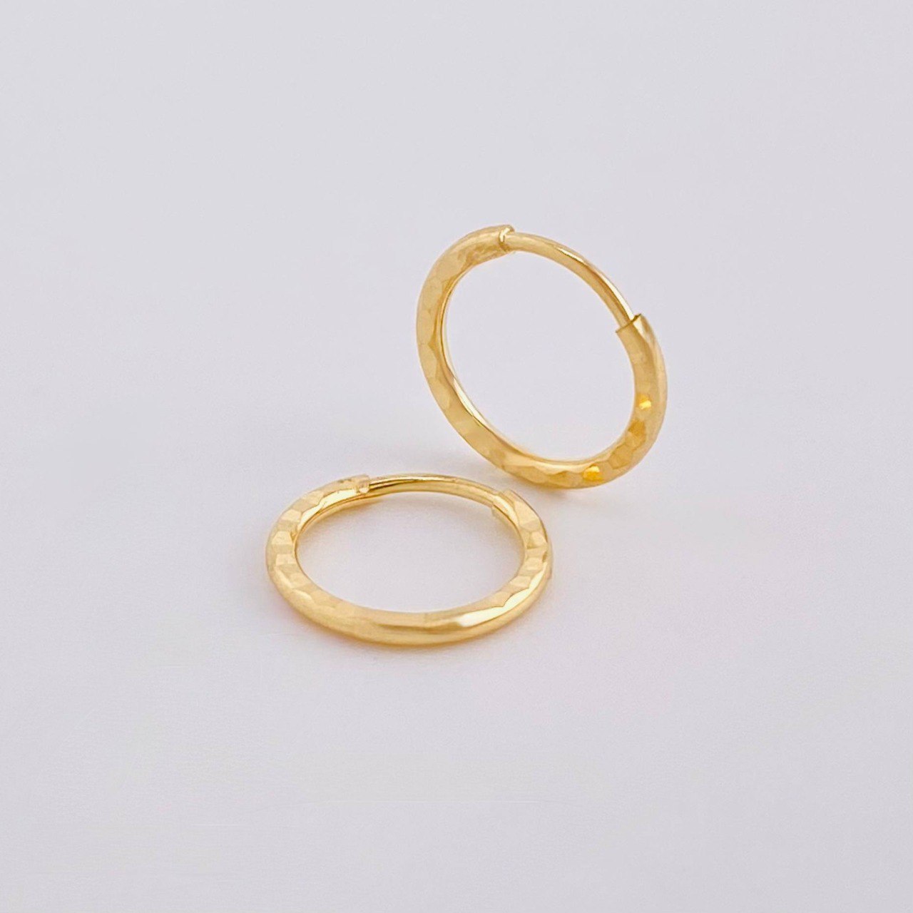 Candongas Aro Diamantado 0.4gr / 1/2 in / Oro Amarillo 18K
