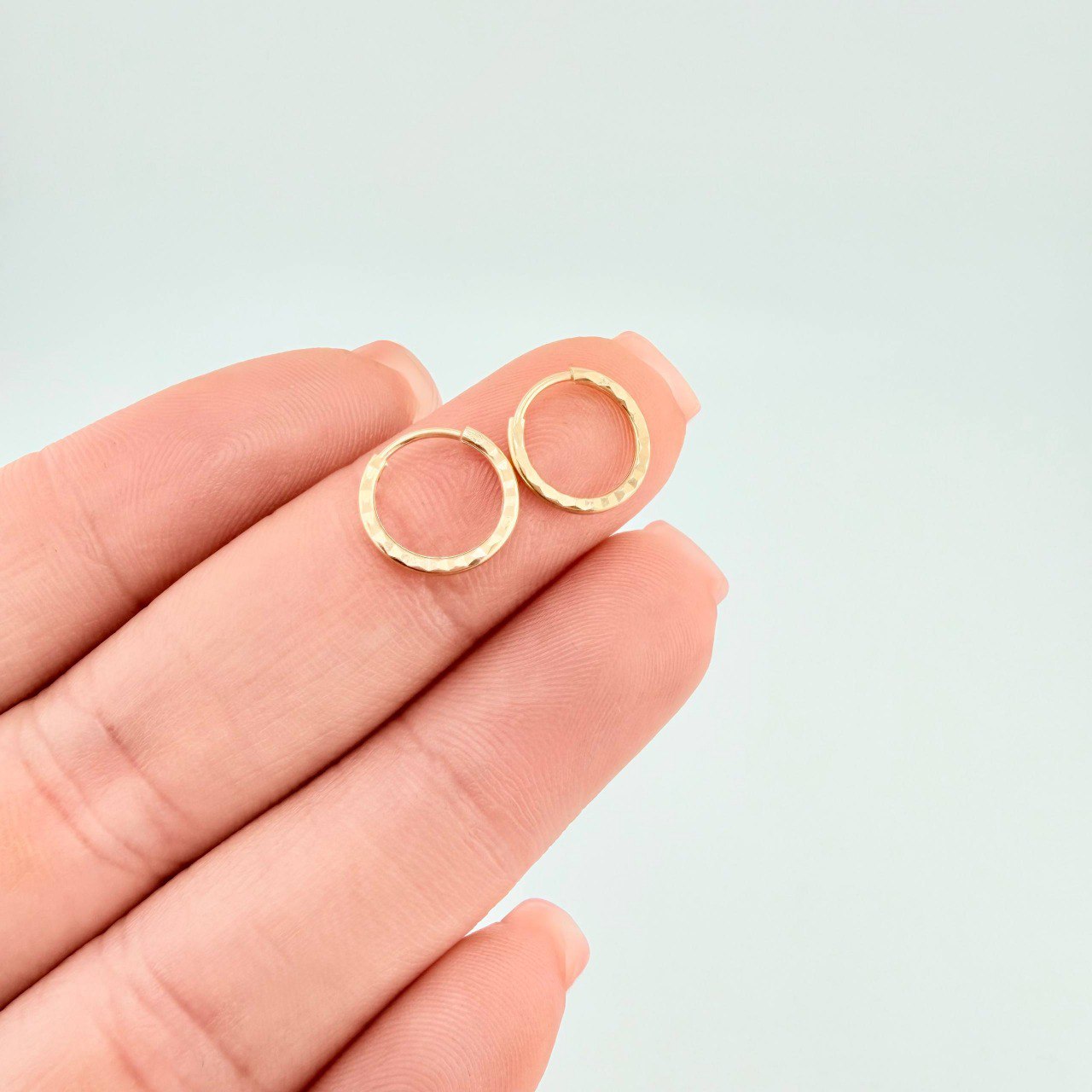 Candongas Aro Diamantado 0.4gr / 1/2 in / Oro Amarillo 18K