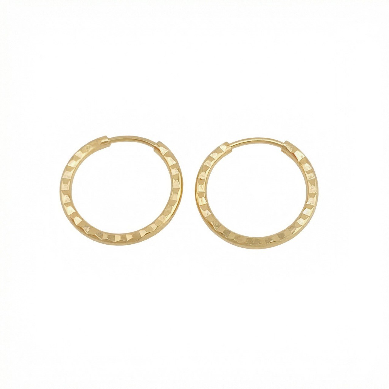Candongas Aro Diamantado 0.65gr / 1/2 in / Oro Amarillo 18K