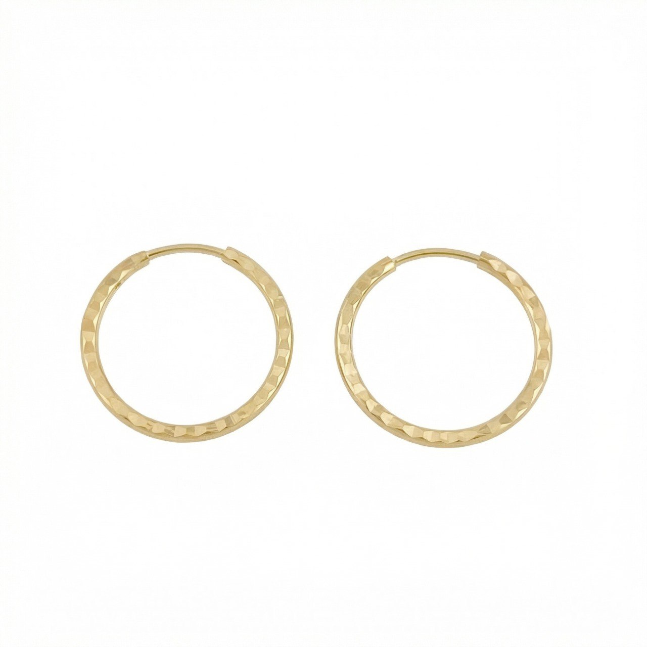 Candongas Aro Diamantado 0.75gr / 3/4 in / Oro Amarillo 18K